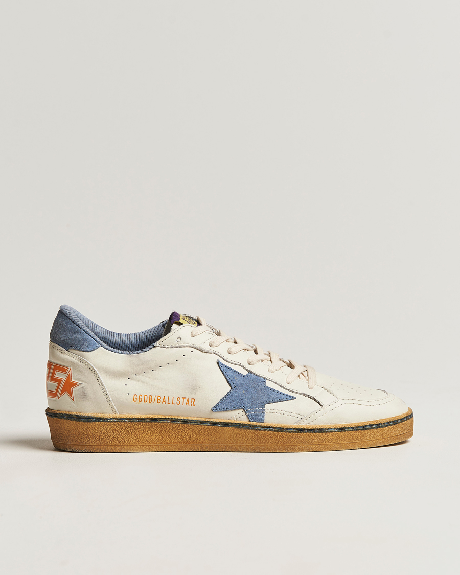 Uomini | Golden Goose Deluxe Brand Ball Star Sneakers White/Powder Blue | Golden Goose | Deluxe Brand Ball Star Sneakers White/Powder Blue