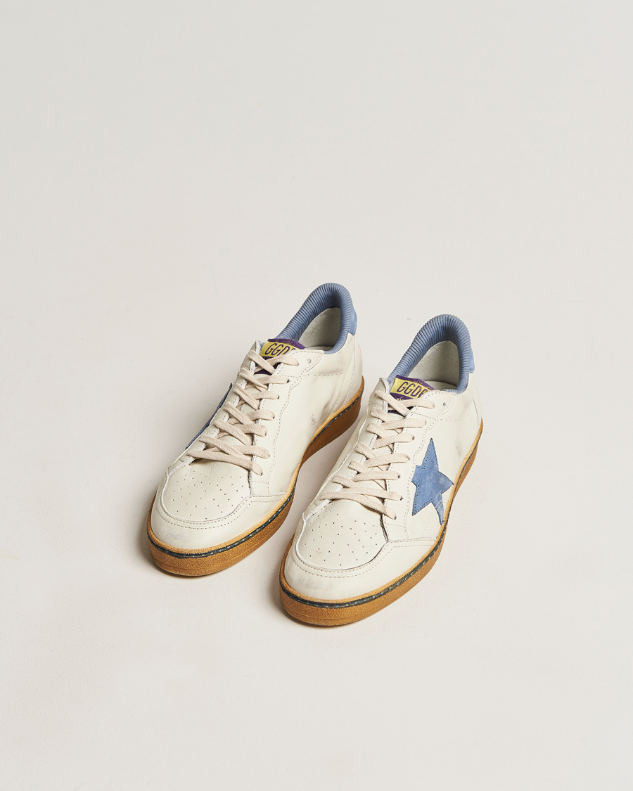 Uomini | Golden Goose Deluxe Brand Ball Star Sneakers White/Powder Blue | Golden Goose | Deluxe Brand Ball Star Sneakers White/Powder Blue