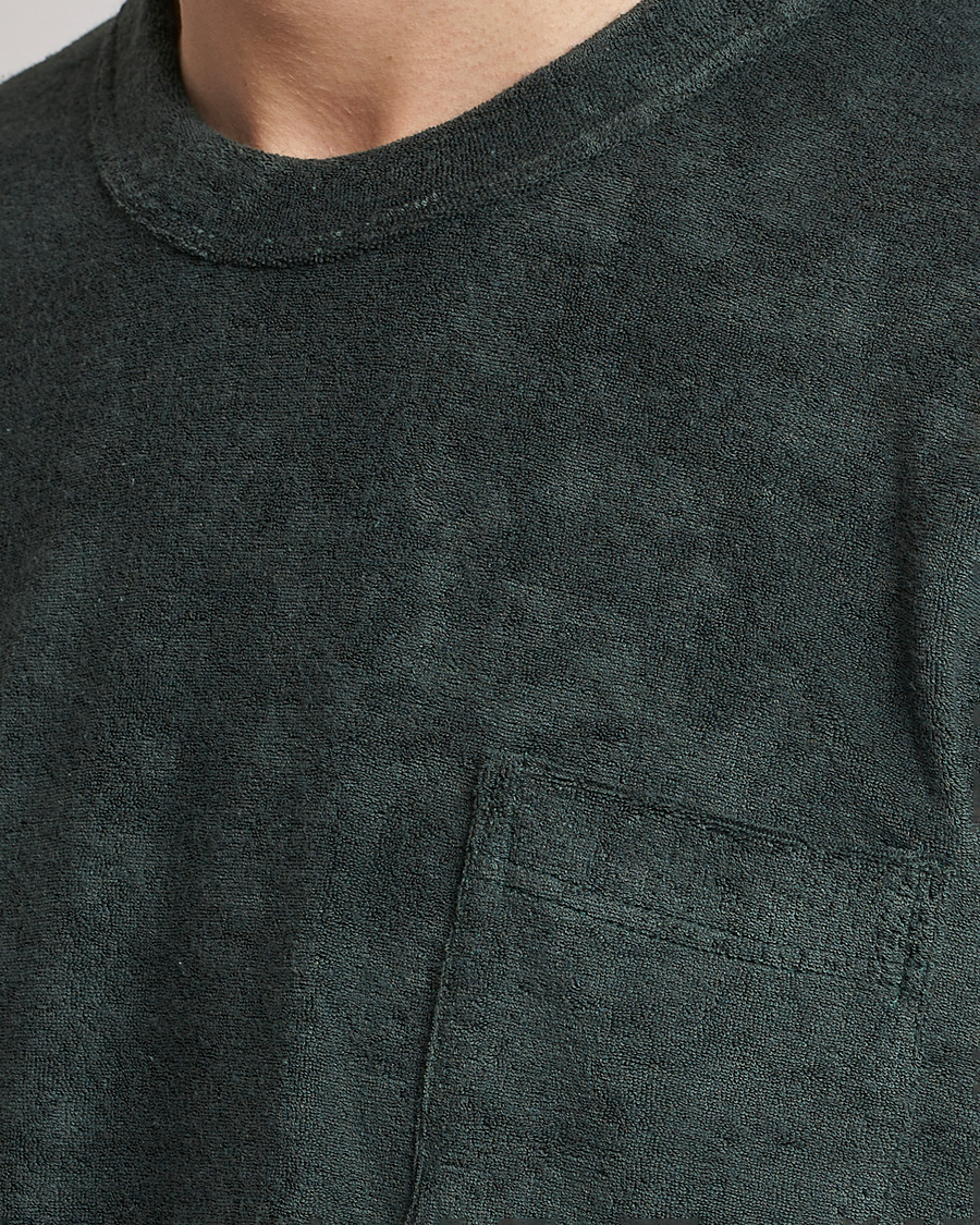 Uomini | T-shirt | Howlin' | Fons Cotton Blend Terry Pocket Tee Greenish