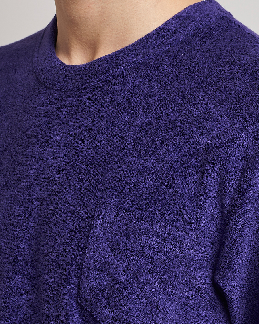 Uomini | T-shirt | Howlin' | Fons Cotton Blend Terry Pocket Tee Purple Eyes