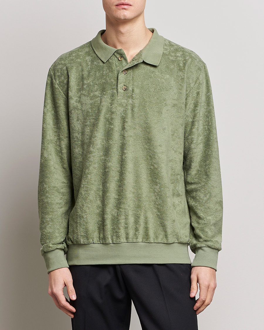 Uomini | Maglieria | Howlin' | Long Sleeve Terry Polo Agave