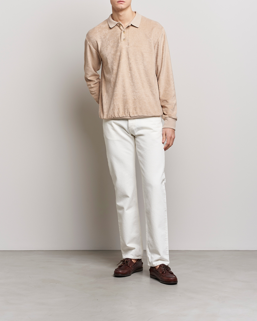 Uomini | Maglieria | Howlin' | Long Sleeve Terry Polo Cashew