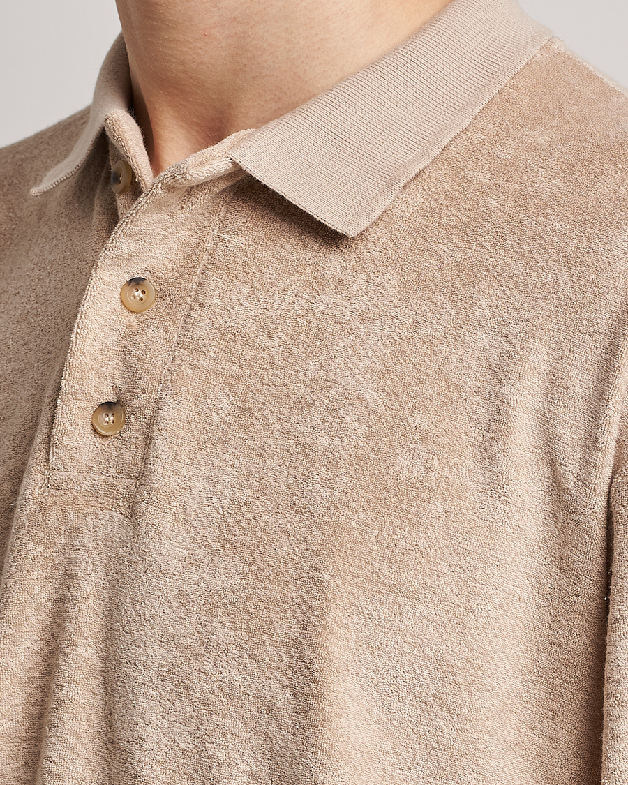Uomini | Maglieria | Howlin' | Long Sleeve Terry Polo Cashew