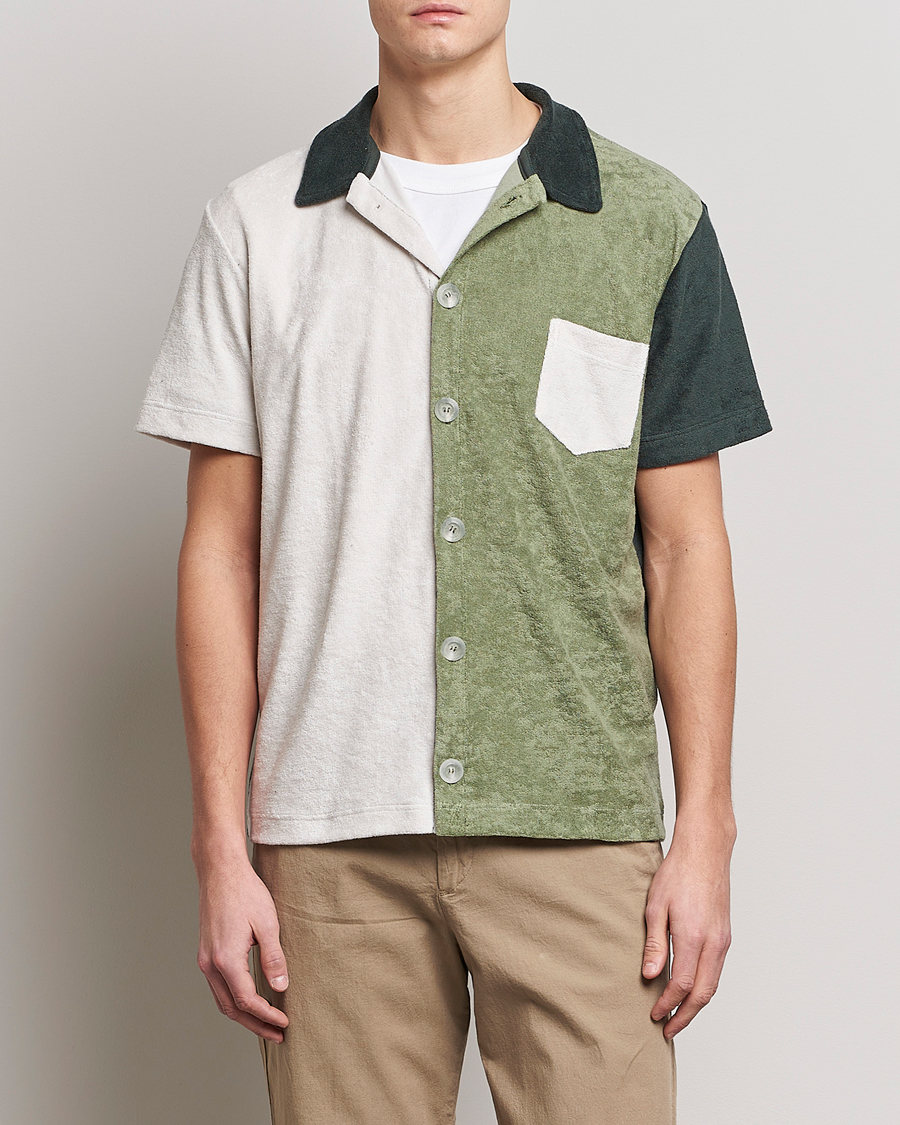 Uomini | Camicie | Howlin' | Short Sleeve Color Block Terry Shirt Agave