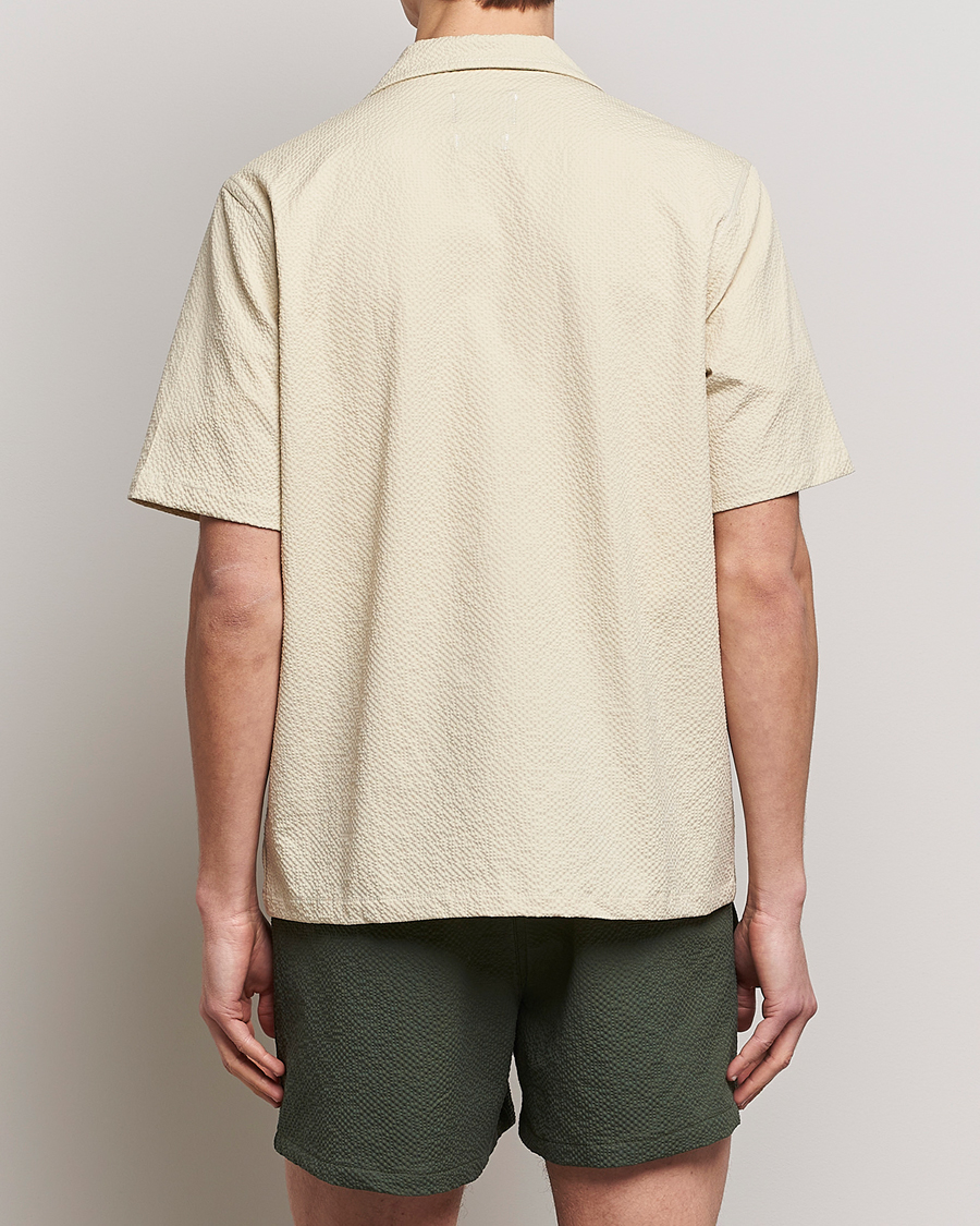 Uomini | Camicie | Howlin' | Short Sleeve Cotton Seersucker Shirt Ecru