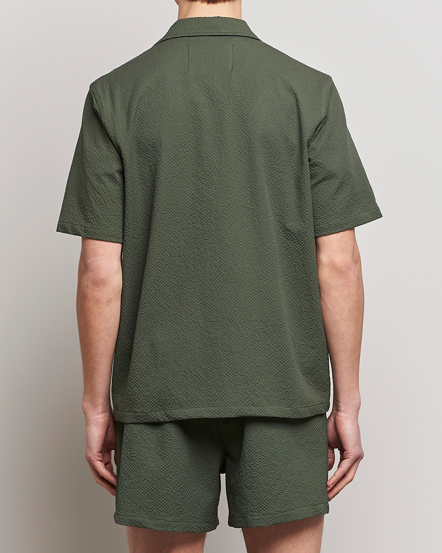 Uomini | Camicie | Howlin' | Short Sleeve Cotton Seersucker Shirt Greenish