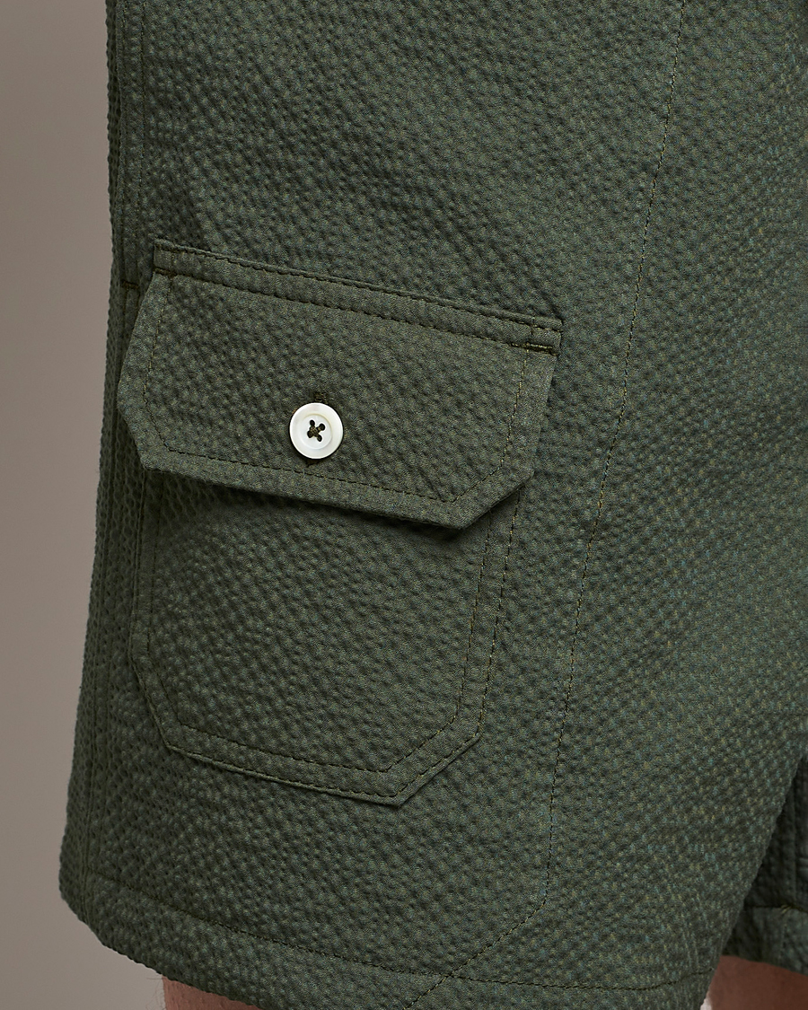 Uomini | Pantaloncini | Howlin' | Cotton Seersucker Shorts Greenish