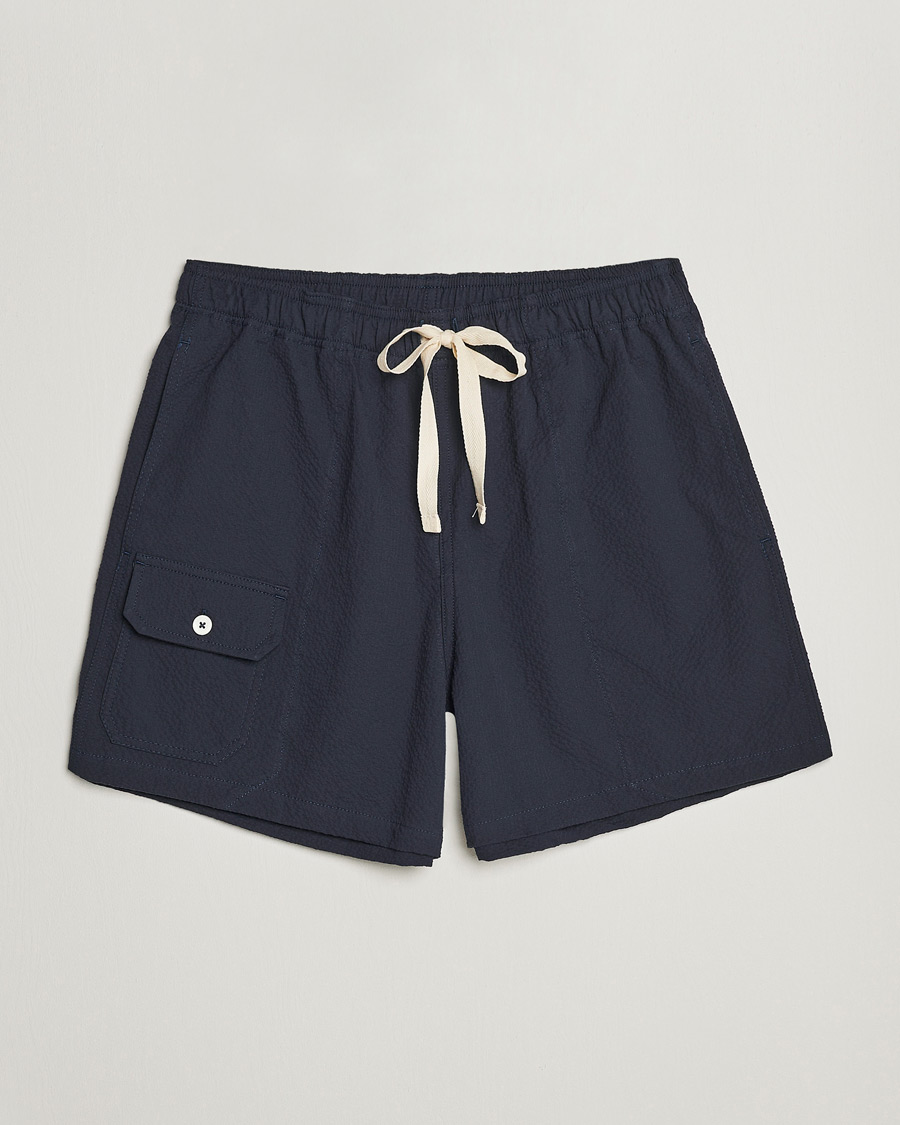 Uomini | Pantaloncini | Howlin' | Cotton Seersucker Shorts Navy