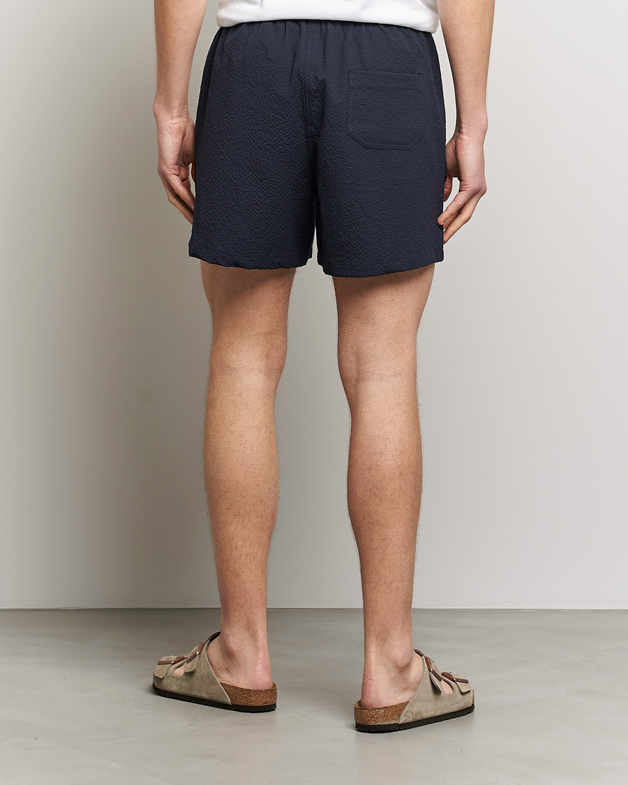 Uomini | Pantaloncini | Howlin' | Cotton Seersucker Shorts Navy