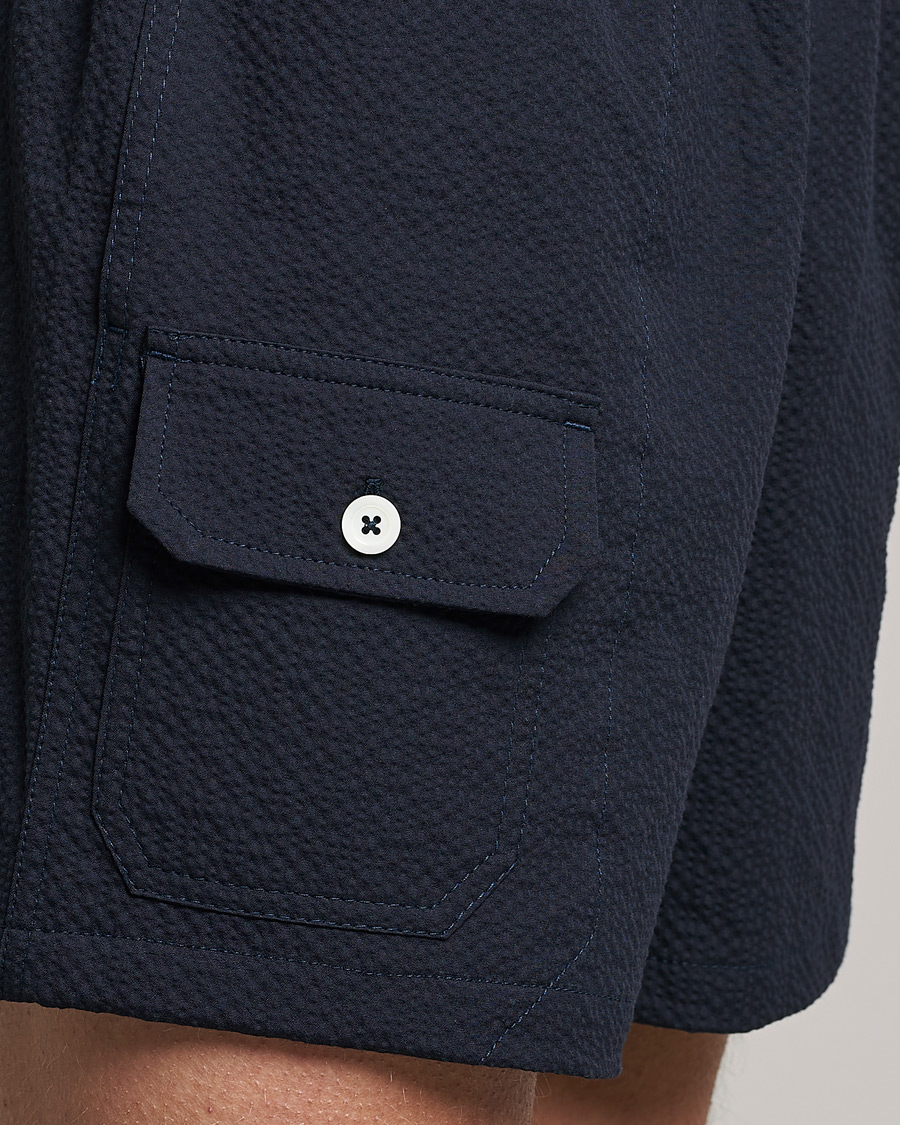Uomini | Pantaloncini | Howlin' | Cotton Seersucker Shorts Navy