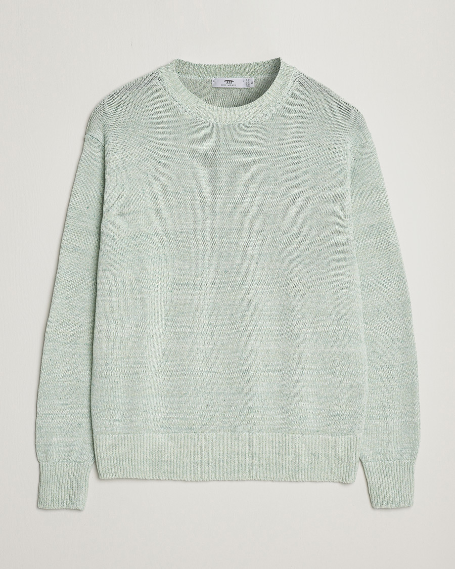 Uomini | Maglieria | Inis Meáin | Donegal Washed Linen Crew Neck Mint