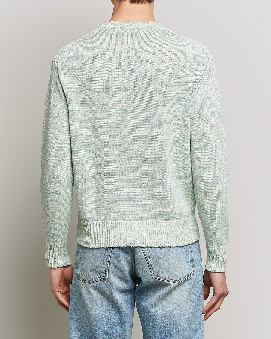 Uomini | Maglieria | Inis Meáin | Donegal Washed Linen Crew Neck Mint