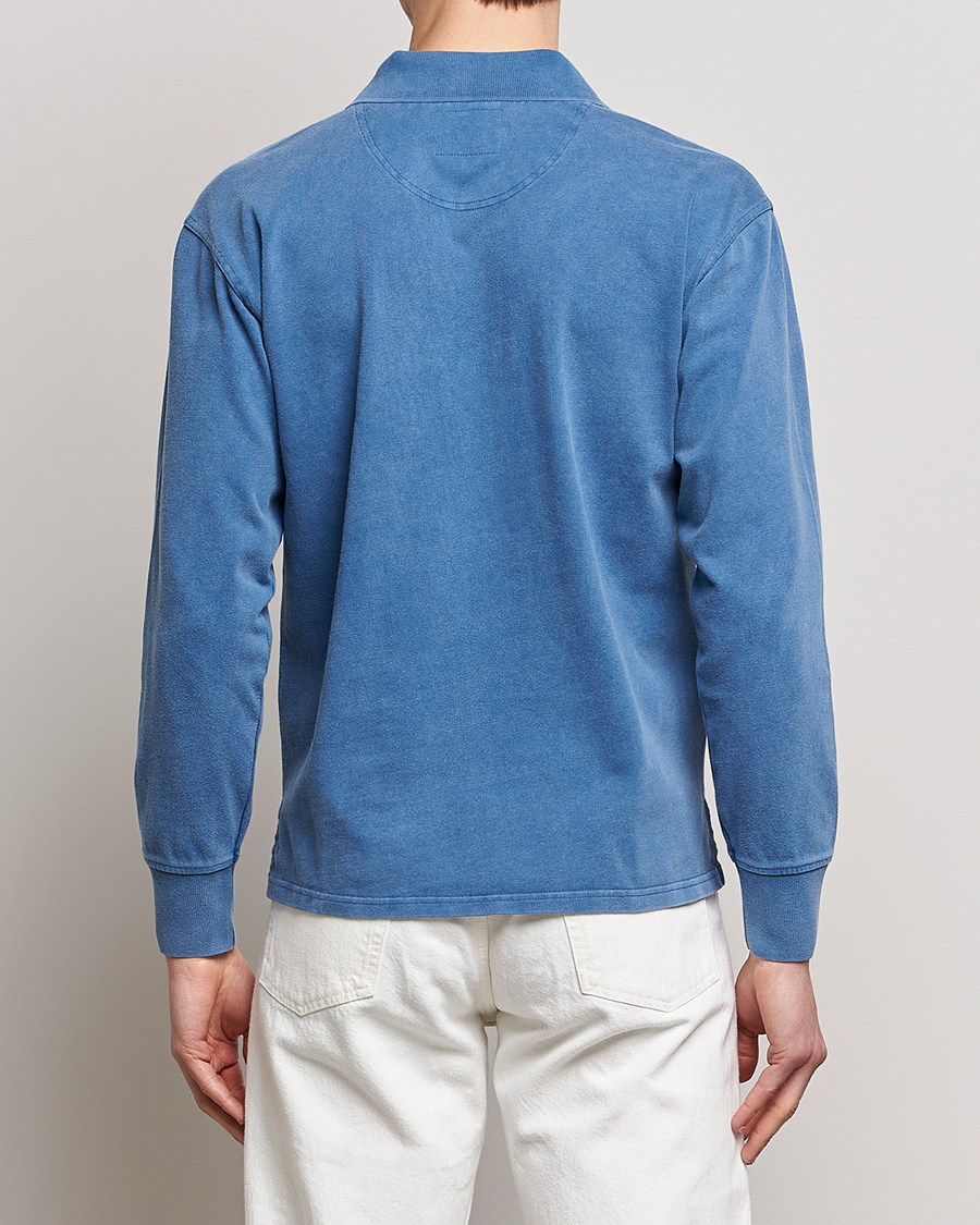 Uomini | Maglieria | Drake's | Long Sleeve Jersey Polo Navy