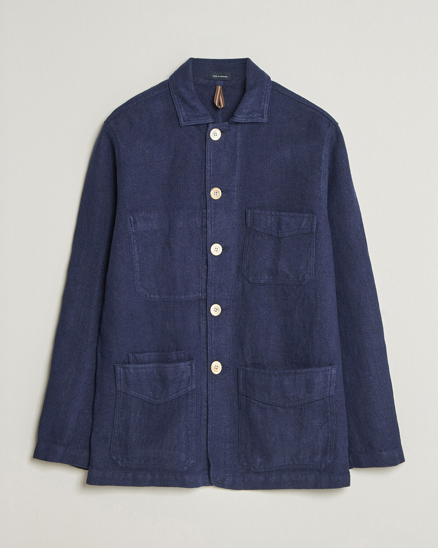 Uomini | Giacche | Drake's | Heavy Linen 5-Pocket Chore Jacket Navy