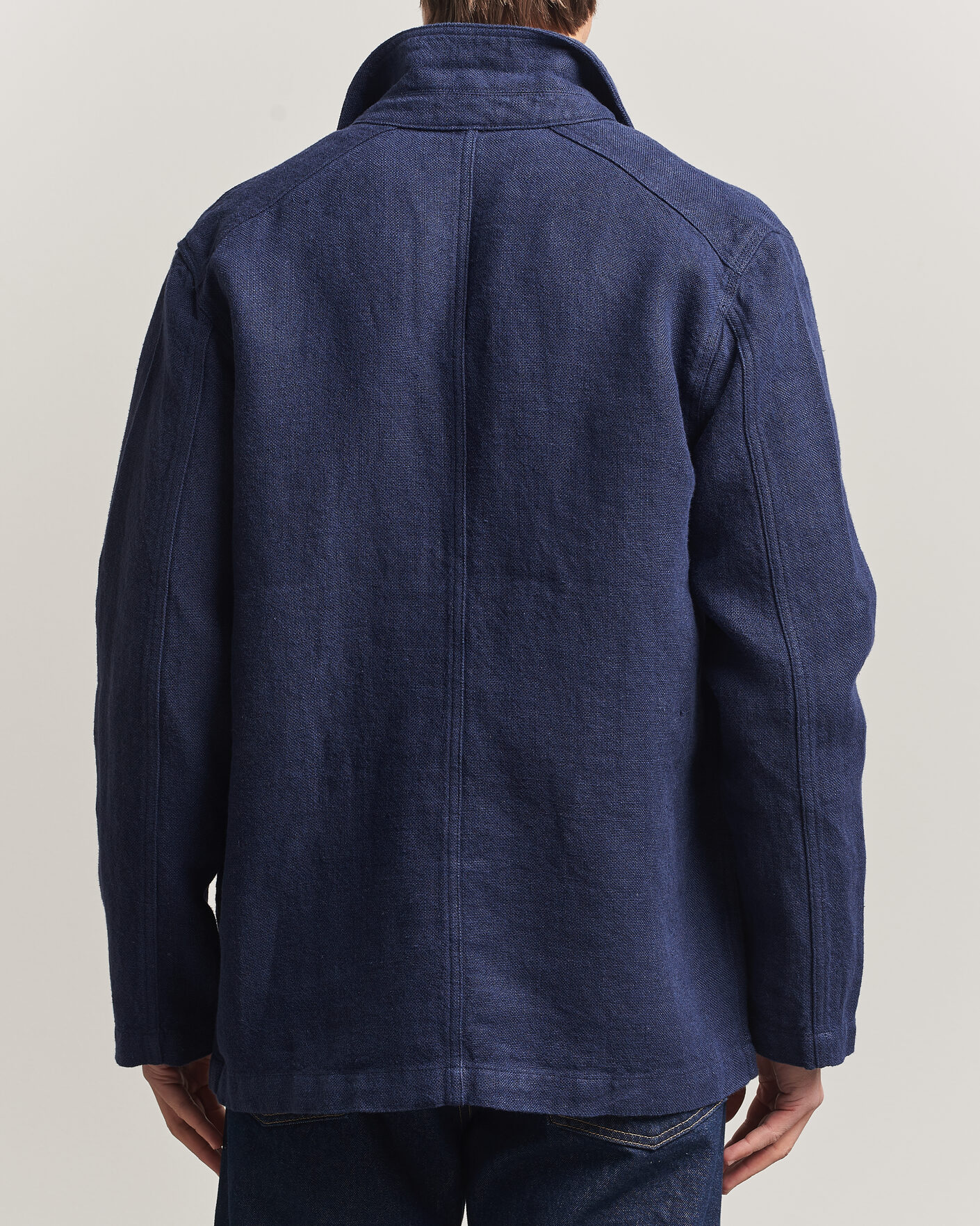 Uomini | Giacche | Drake's | Heavy Linen 5-Pocket Chore Jacket Navy