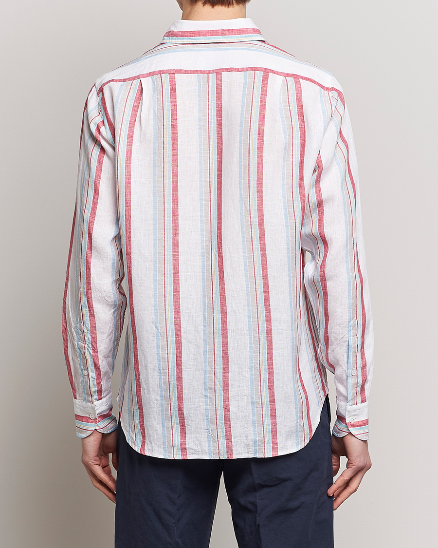 Uomini | Camicie | Drake's | Striped Linen Summer Shirt Multi