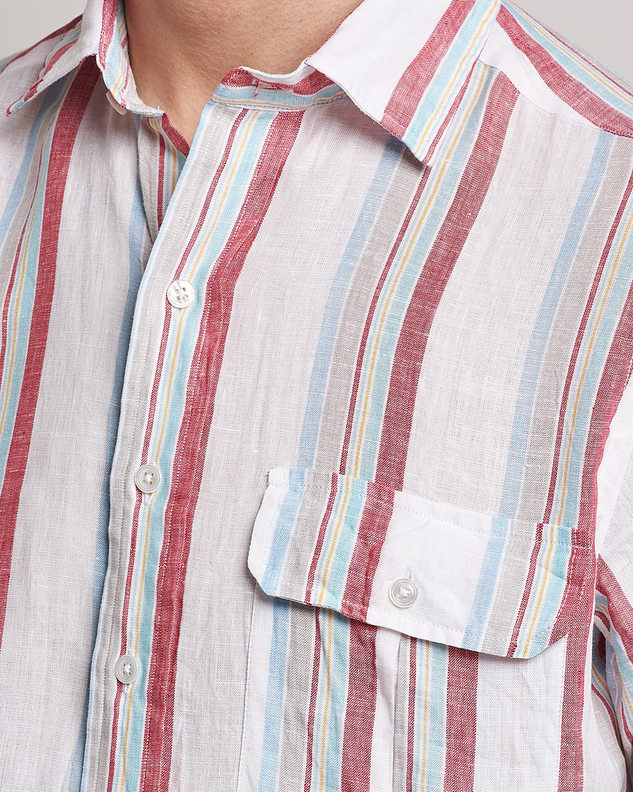 Uomini | Camicie | Drake's | Striped Linen Summer Shirt Multi