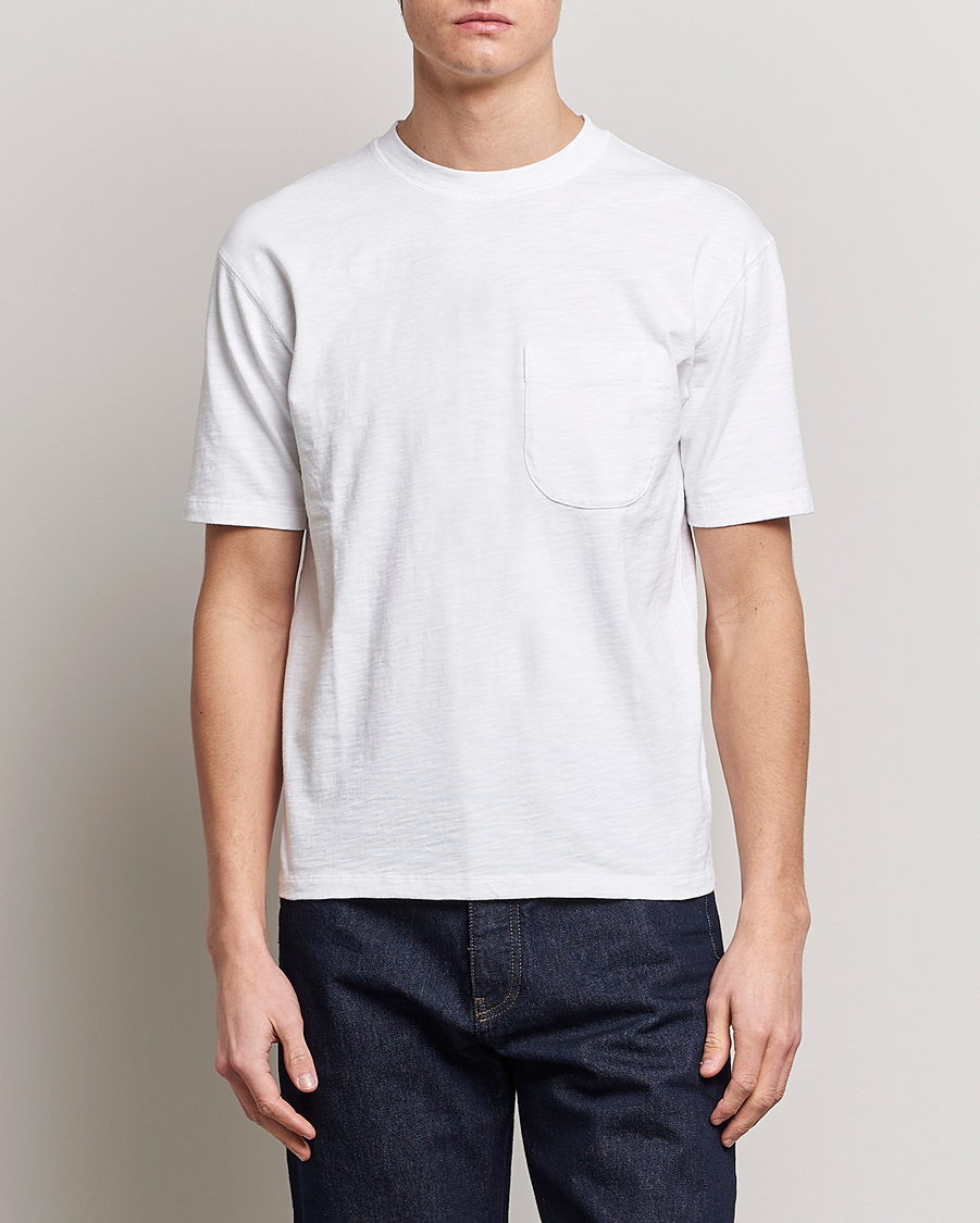 Uomini | T-shirt | Drake's | Cotton Pocket T-Shirt White