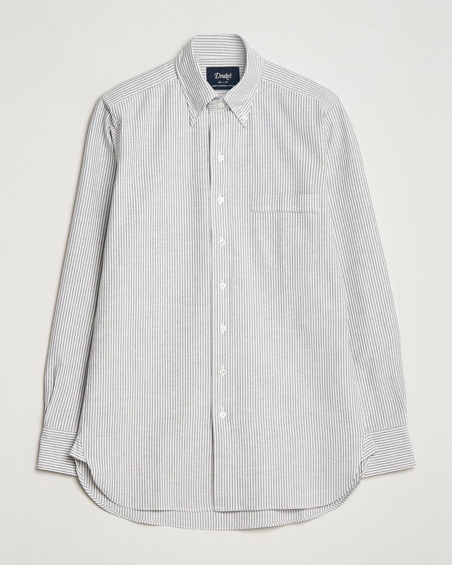 Uomini | Camicie | Drake's | Striped Button Down Oxford Shirt Black