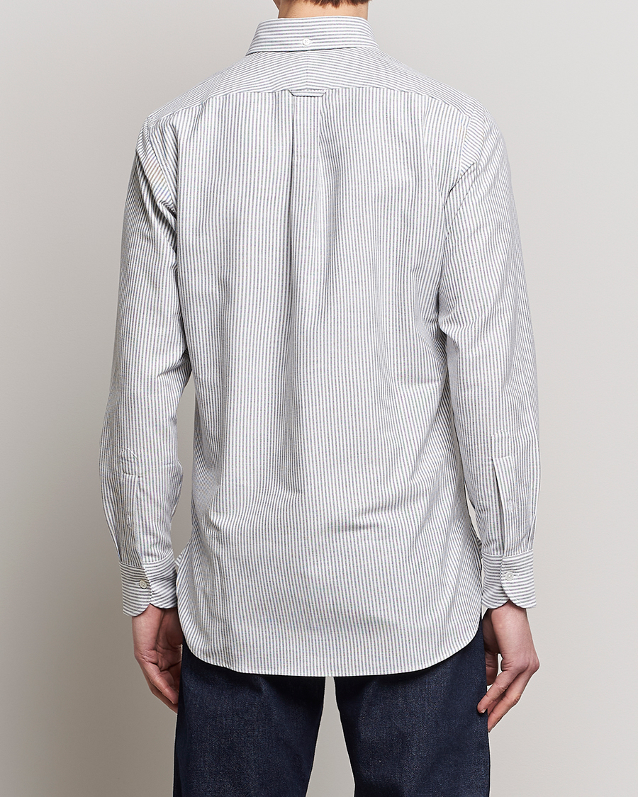 Uomini | Camicie | Drake's | Striped Button Down Oxford Shirt Black