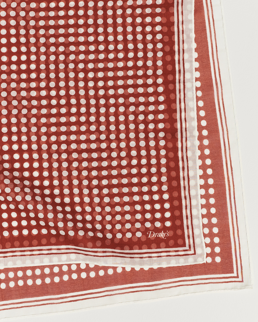 Uomini | Drake's All Over Spot Cotton/Silk Bandana Red | Drake's | All Over Spot Cotton/Silk Bandana Red