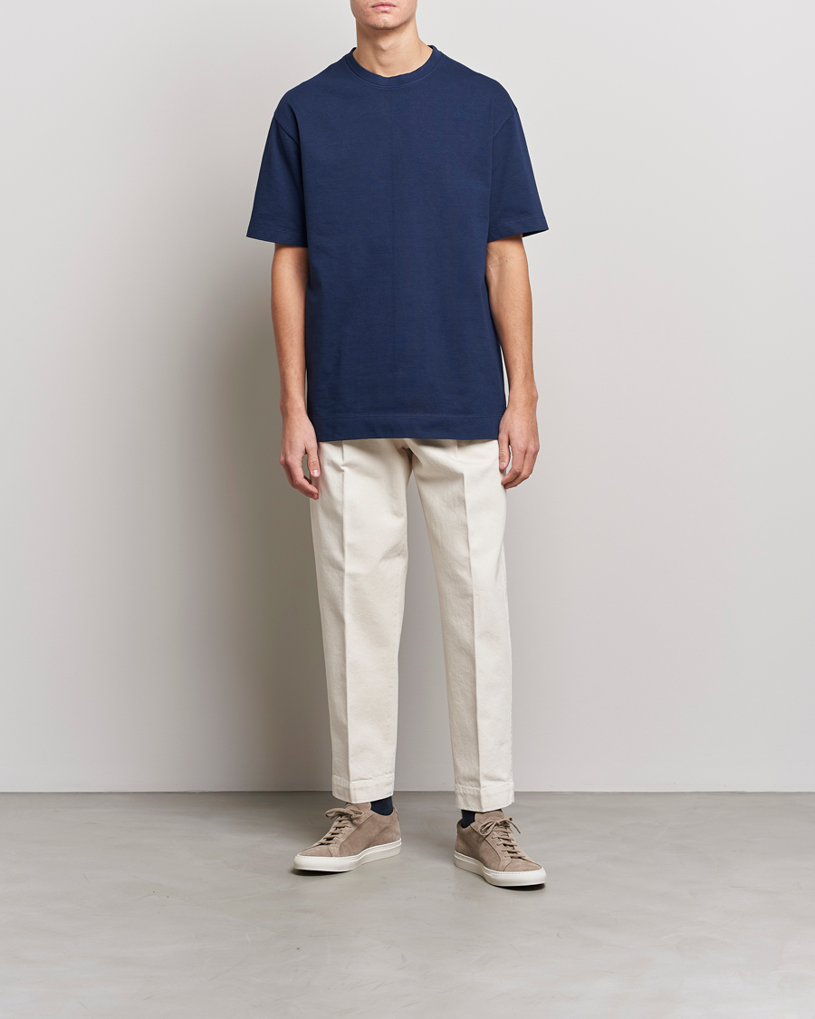 Uomini | T-shirt | Massimo Alba | Nevis Short Sleeve T-Shirt Navy