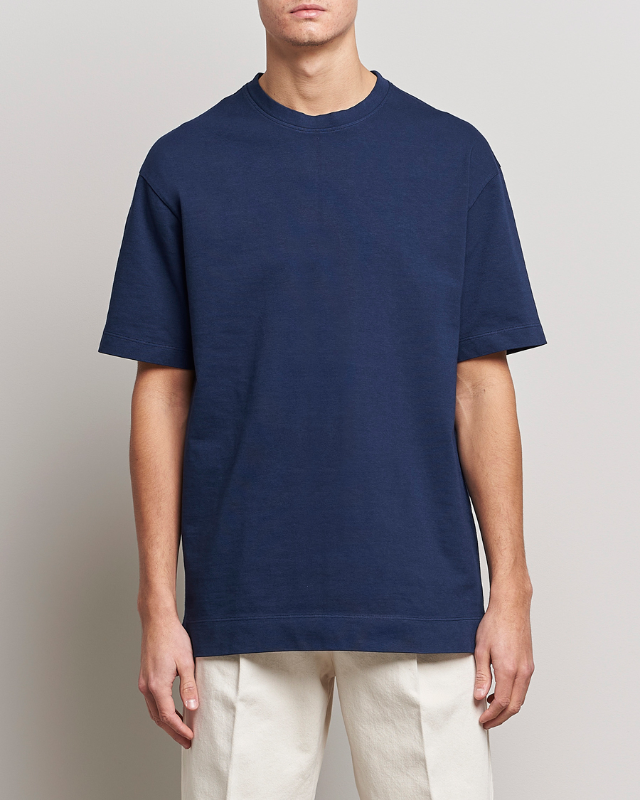 Uomini | T-shirt | Massimo Alba | Nevis Short Sleeve T-Shirt Navy