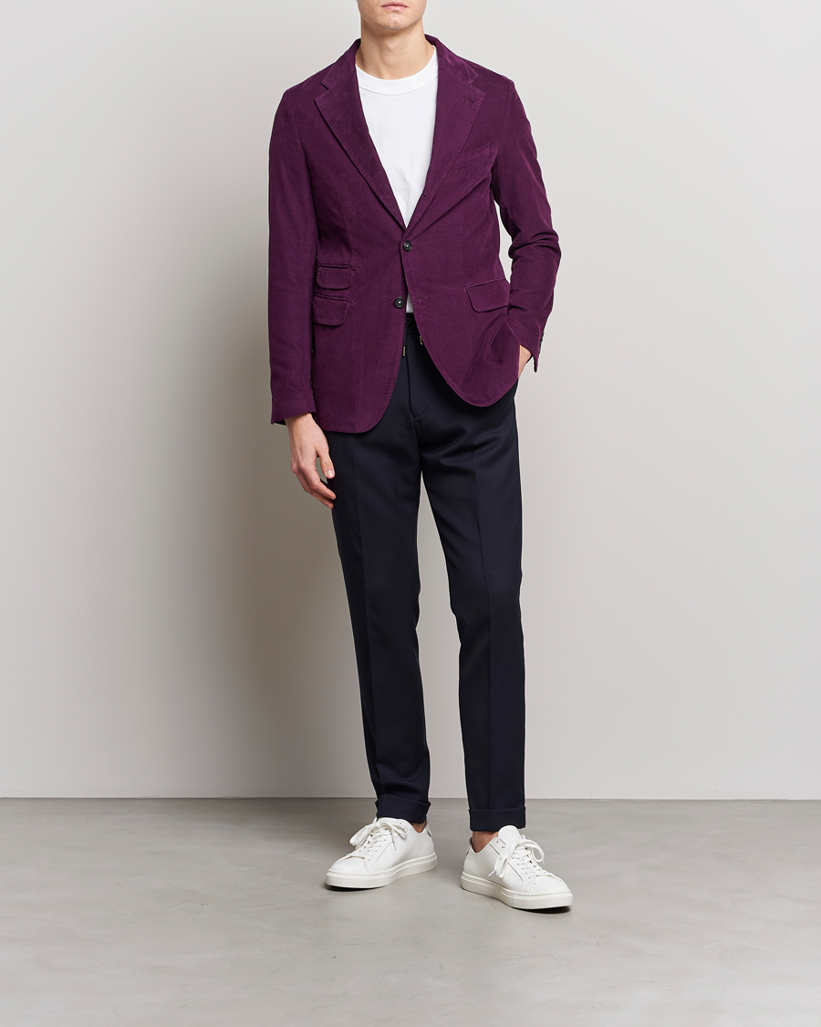 Uomini | Blazers | Massimo Alba | Baby Corduroy Blazer Plum