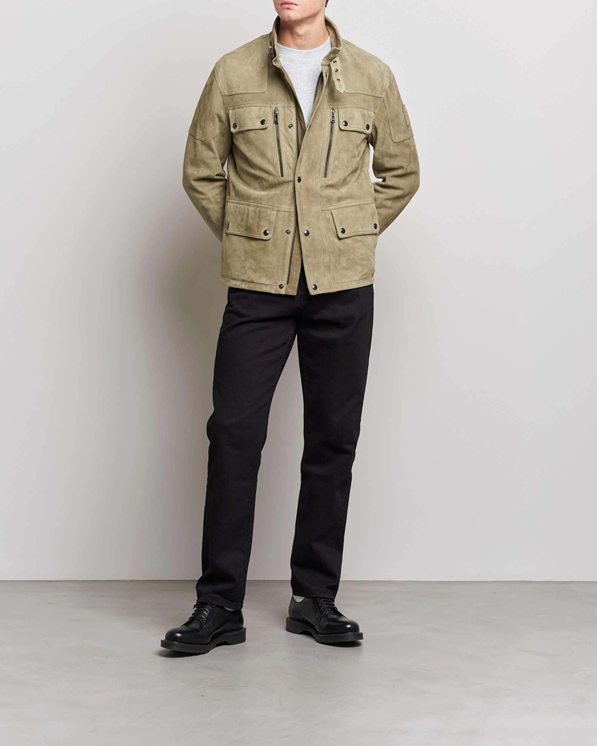 Uomini | Giacche | Belstaff | Dene Suede Field Jacket Aloe