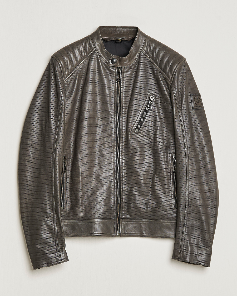 Uomini | Giacche | Belstaff | V Racer Air Leather Jacket Dark Grey
