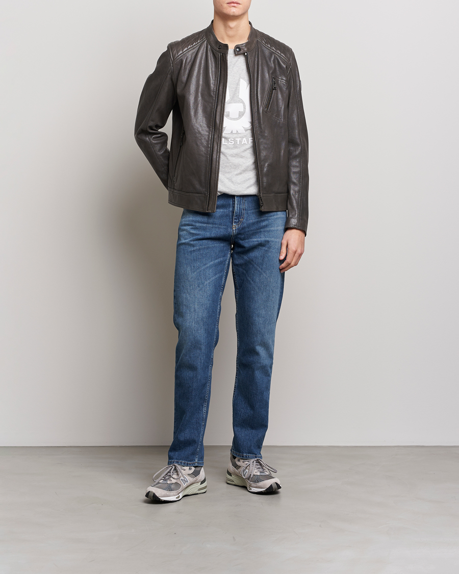 Uomini | Giacche | Belstaff | V Racer Air Leather Jacket Dark Grey