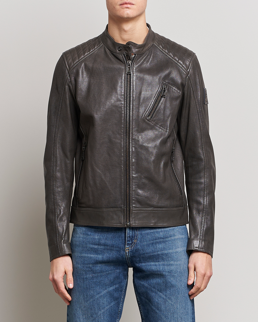 Uomini | Giacche | Belstaff | V Racer Air Leather Jacket Dark Grey
