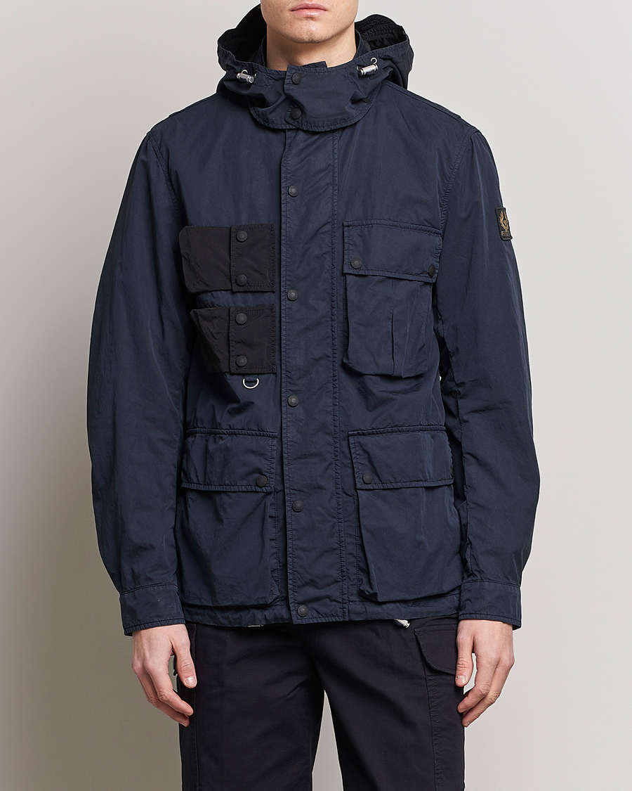 Uomini | Giacche | Belstaff | Deploy Cotton/Nylon Field Jacket Dark Ink/Black