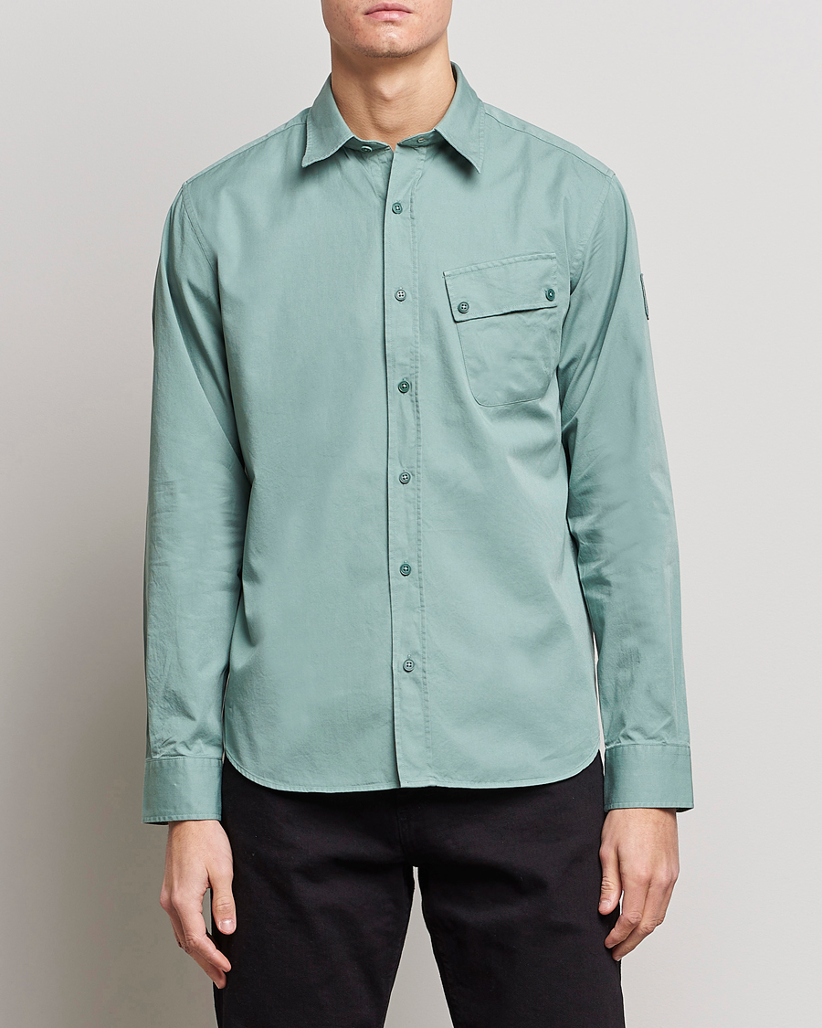 Uomini | Camicie | Belstaff | Pitch Cotton Pocket Shirt Steel Green