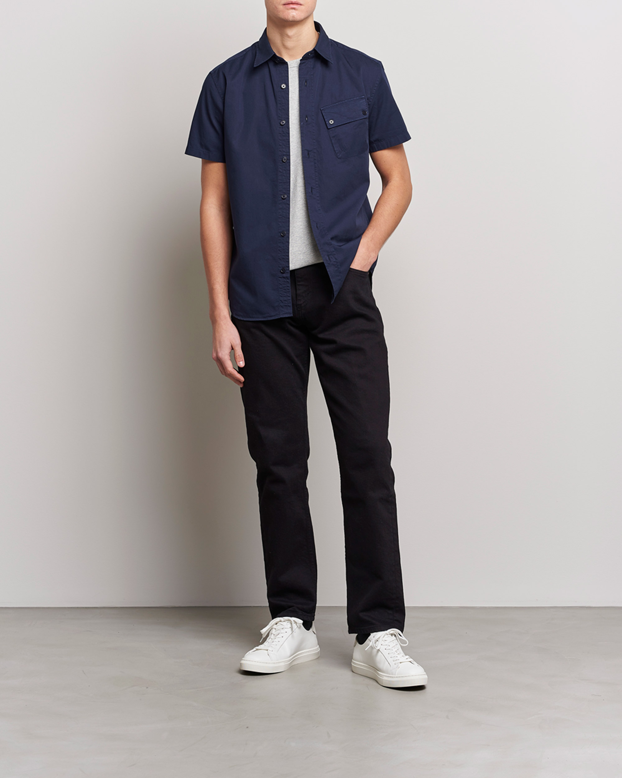 Uomini | Camicie | Belstaff | Short Sleeve Pitch Shirt Neep Navy