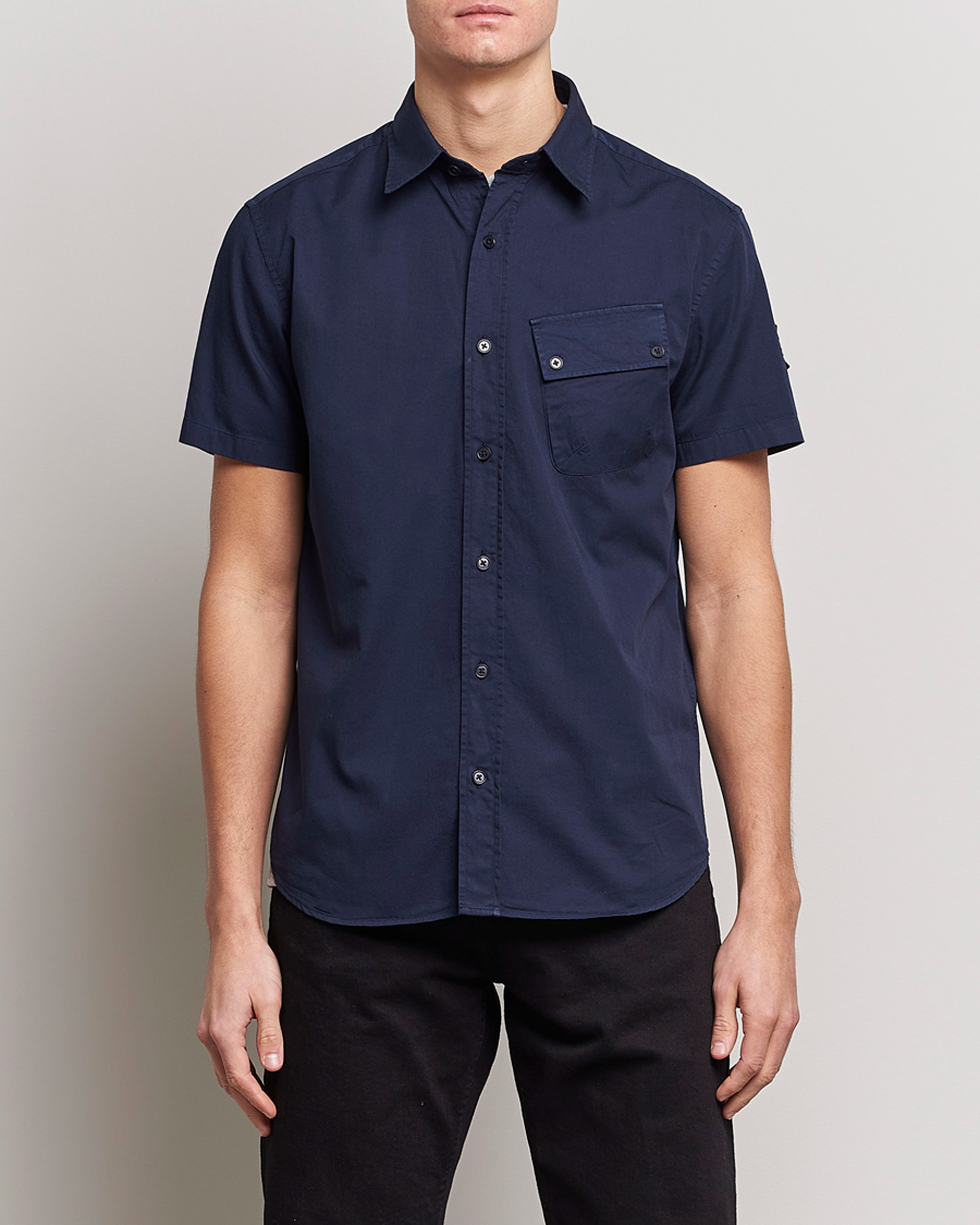 Uomini | Camicie | Belstaff | Short Sleeve Pitch Shirt Neep Navy