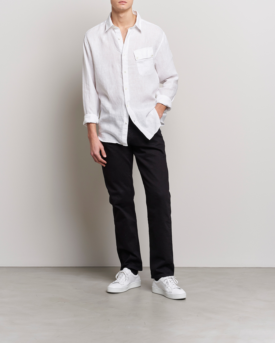 Uomini | Camicie | Belstaff | Pitch Linen Pocket Shirt White