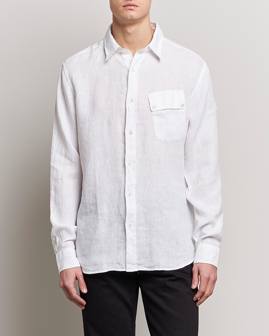 Uomini | Camicie | Belstaff | Pitch Linen Pocket Shirt White