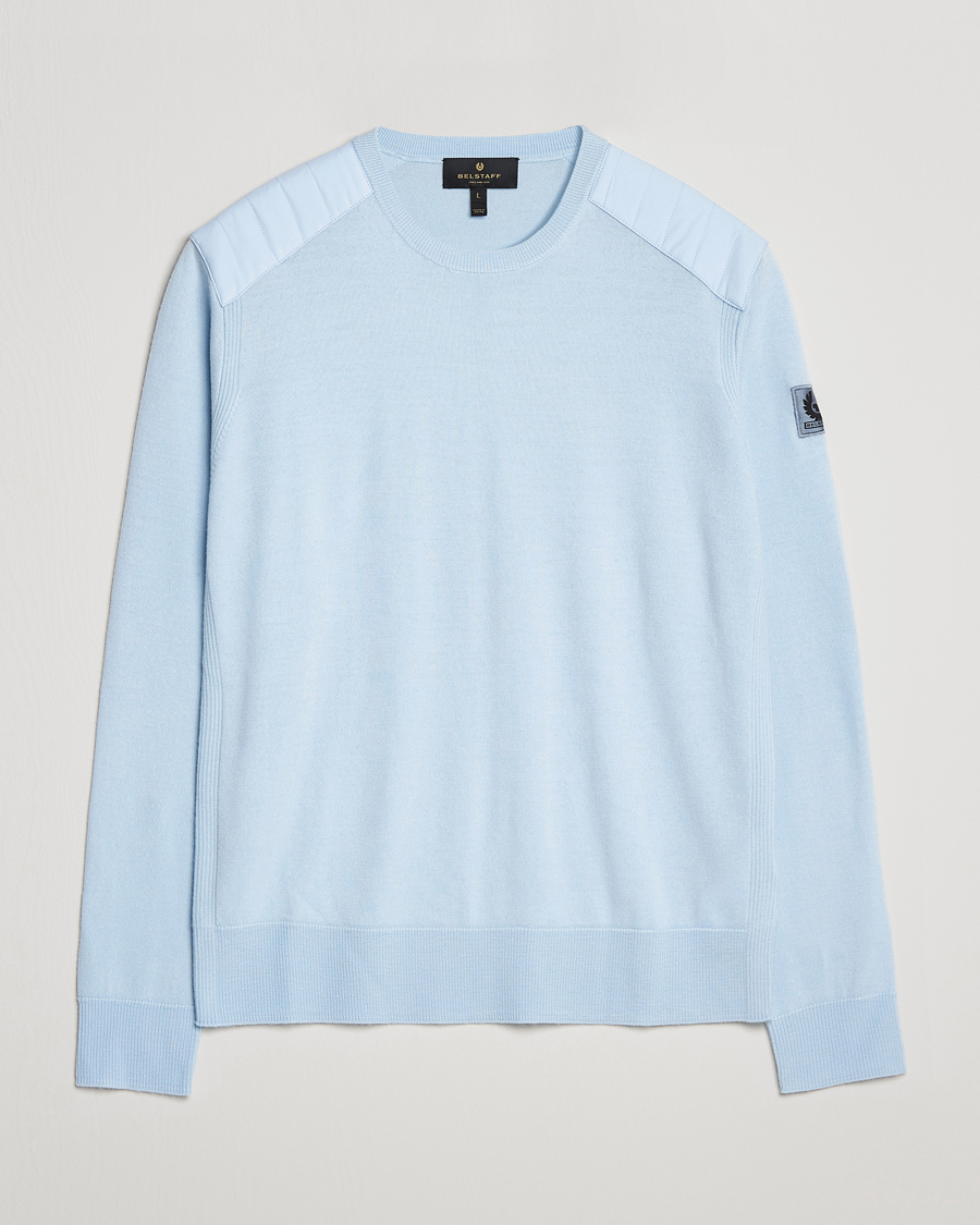 Uomini | Maglieria | Belstaff | Kerrigan Crew Neck Merino Sweatshirt Sky Blue