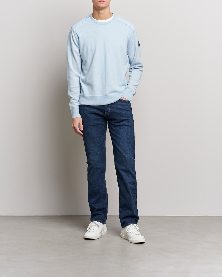 Uomini | Maglieria | Belstaff | Kerrigan Crew Neck Merino Sweatshirt Sky Blue