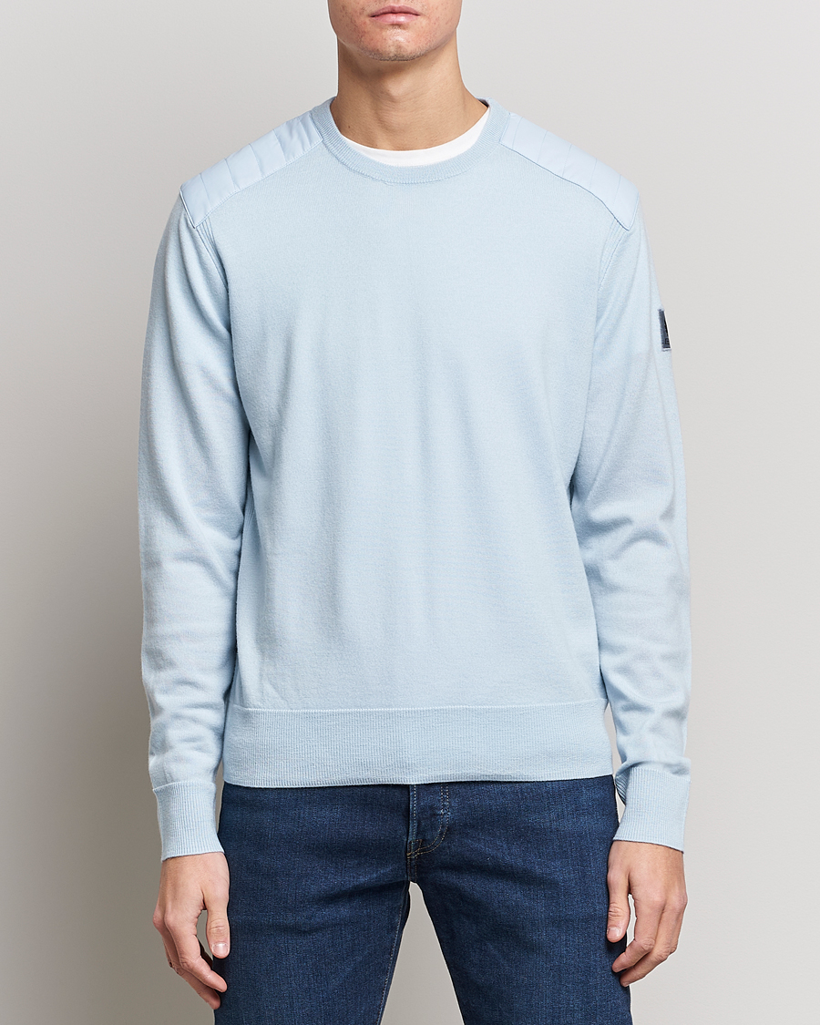 Uomini | Maglieria | Belstaff | Kerrigan Crew Neck Merino Sweatshirt Sky Blue