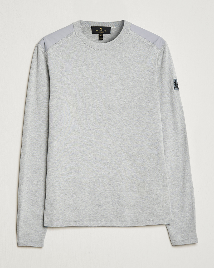 Uomini | Maglieria | Belstaff | Curve Cotton Crew Neck Old Silver Heather