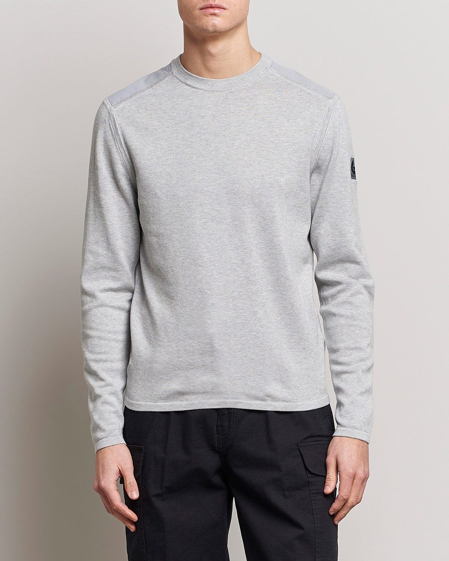 Uomini | Maglieria | Belstaff | Curve Cotton Crew Neck Old Silver Heather