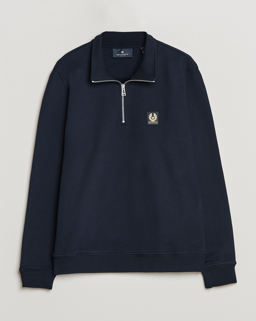 Uomini | Maglieria | Belstaff | Signature Half Zip Sweatshirt Dark Ink