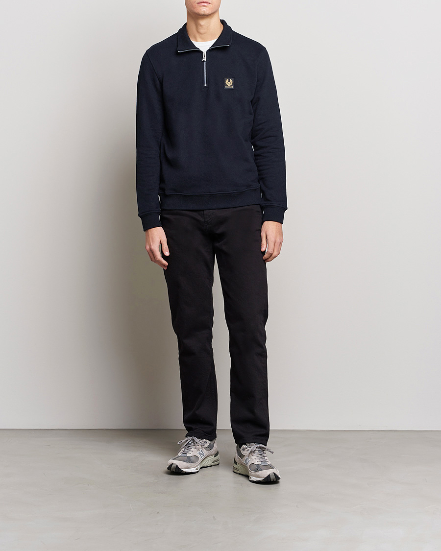 Uomini | Maglieria | Belstaff | Signature Half Zip Sweatshirt Dark Ink