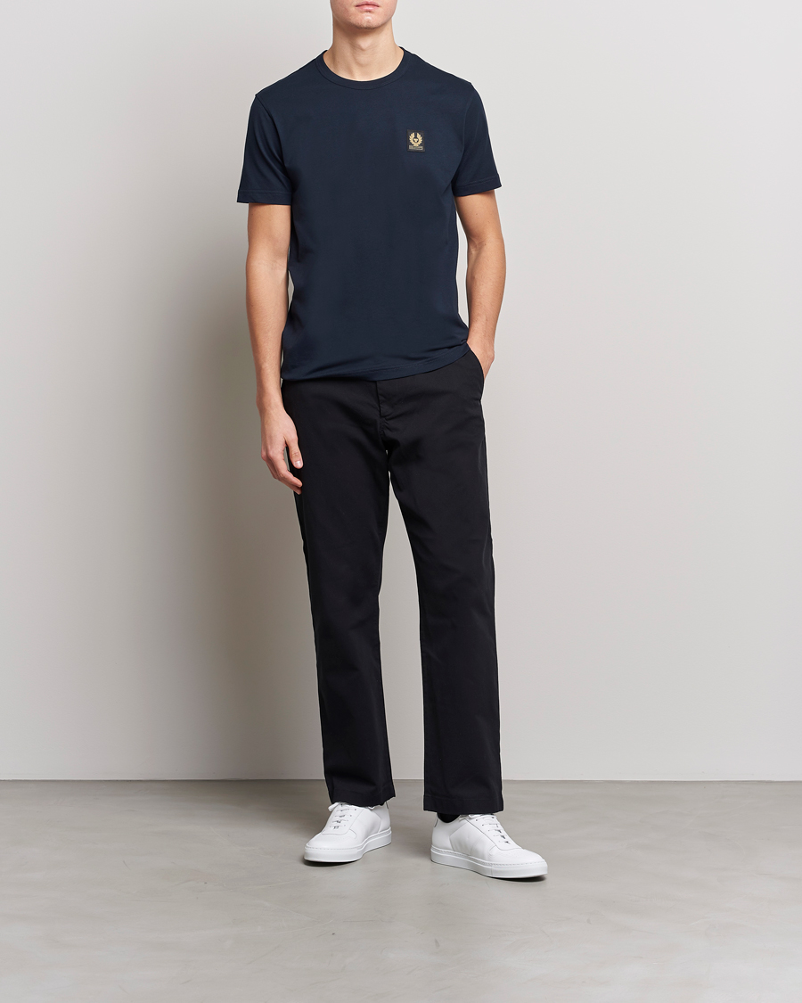 Uomini | T-shirt | Belstaff | Cotton Logo T-Shirt Dark Ink