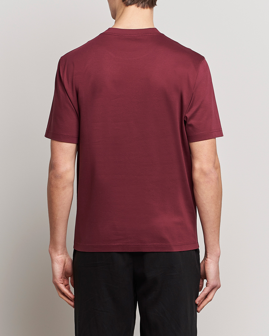 Uomini | T-shirt | Lanvin | Embroidered Tonal Logo T-Shirt Burgundy