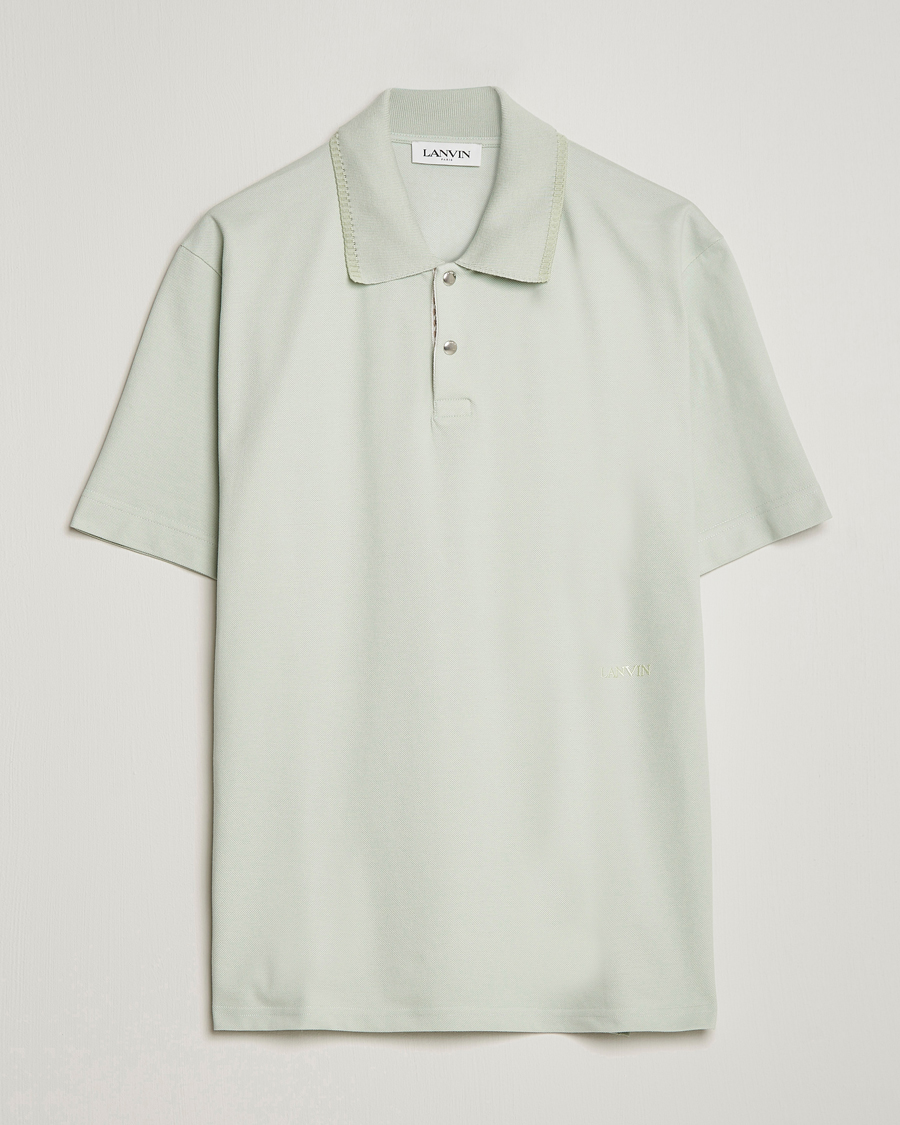 Uomini | Polo | Lanvin | Embroidered Logo Polo Shirt Sage