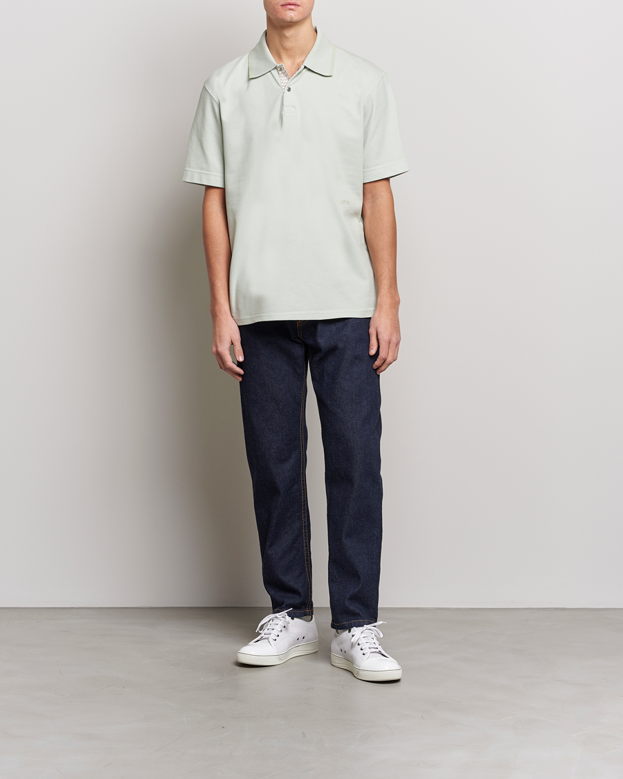 Uomini | Polo | Lanvin | Embroidered Logo Polo Shirt Sage