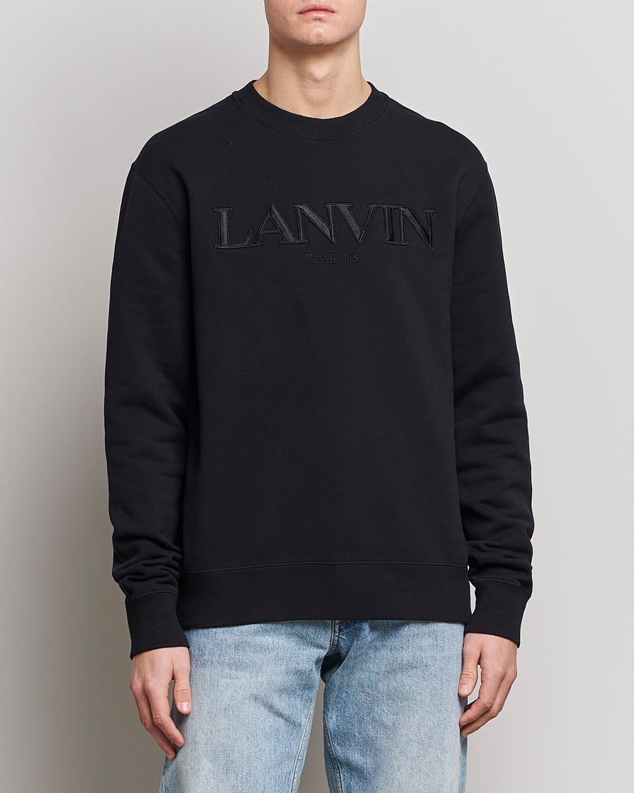 Uomini | Maglieria | Lanvin | Logo Embroidered Sweatshirt Black